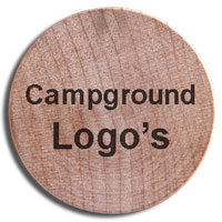 Wooden Nickels with campground logos